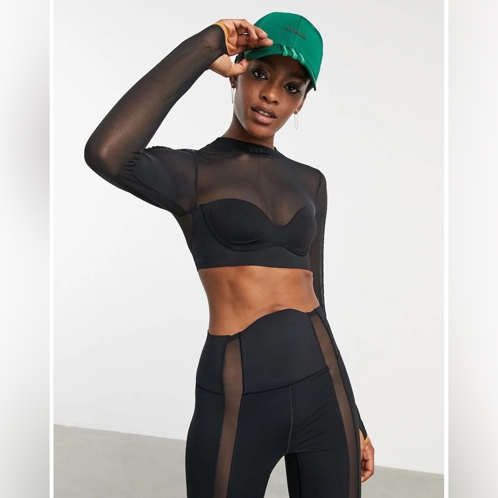 Adidas x Ivy Park - Drip 2.2 | Long Sleeve Mesh Crop, Black